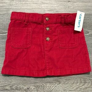 Carter's Red Corduroy Button-Front Girls' Skirt.
Size 5. NWT